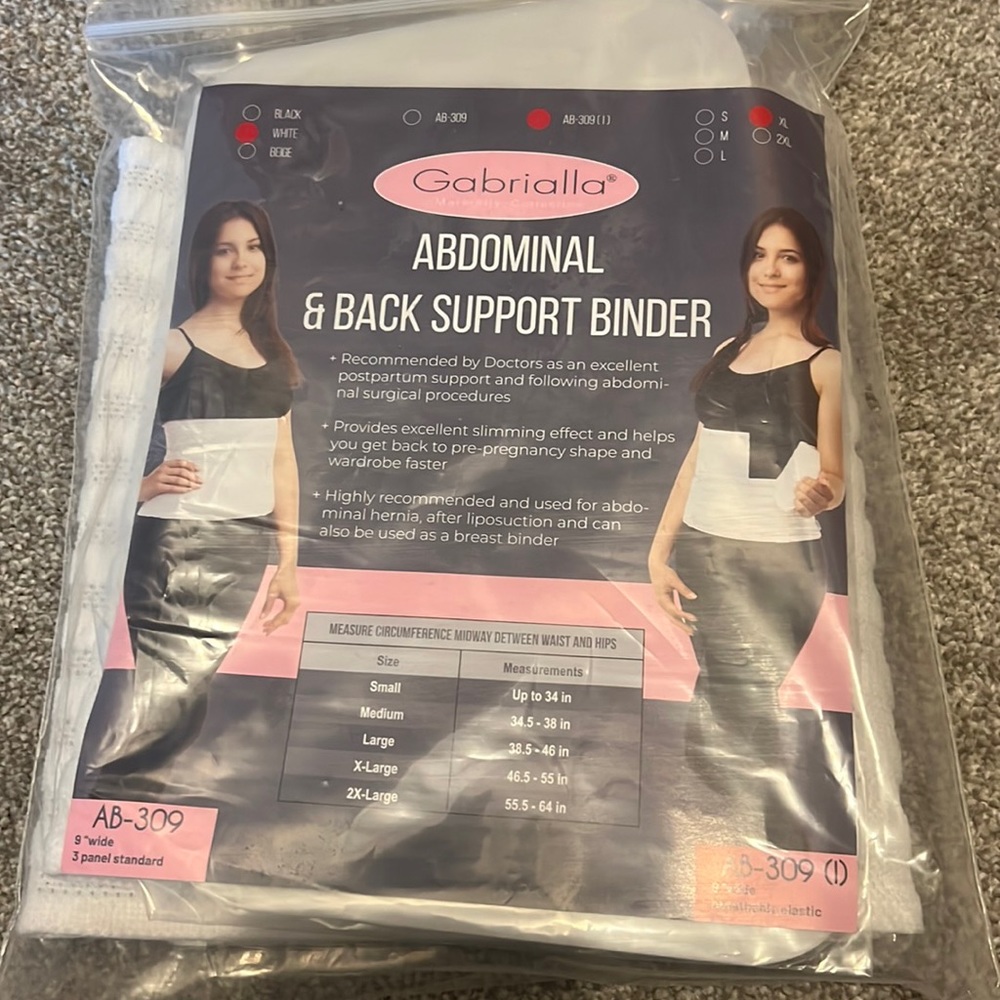 Abdominal & back support binder
